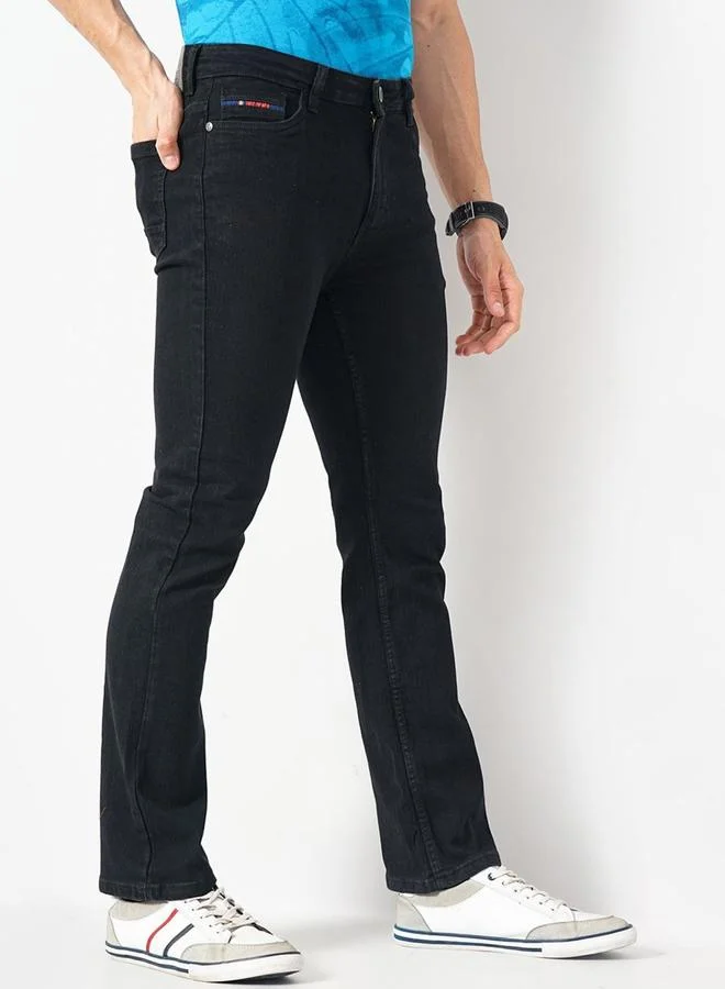 The Indian Garage Co The Indian Garage Co Men Black Mid Rise Regular Fit Jeans