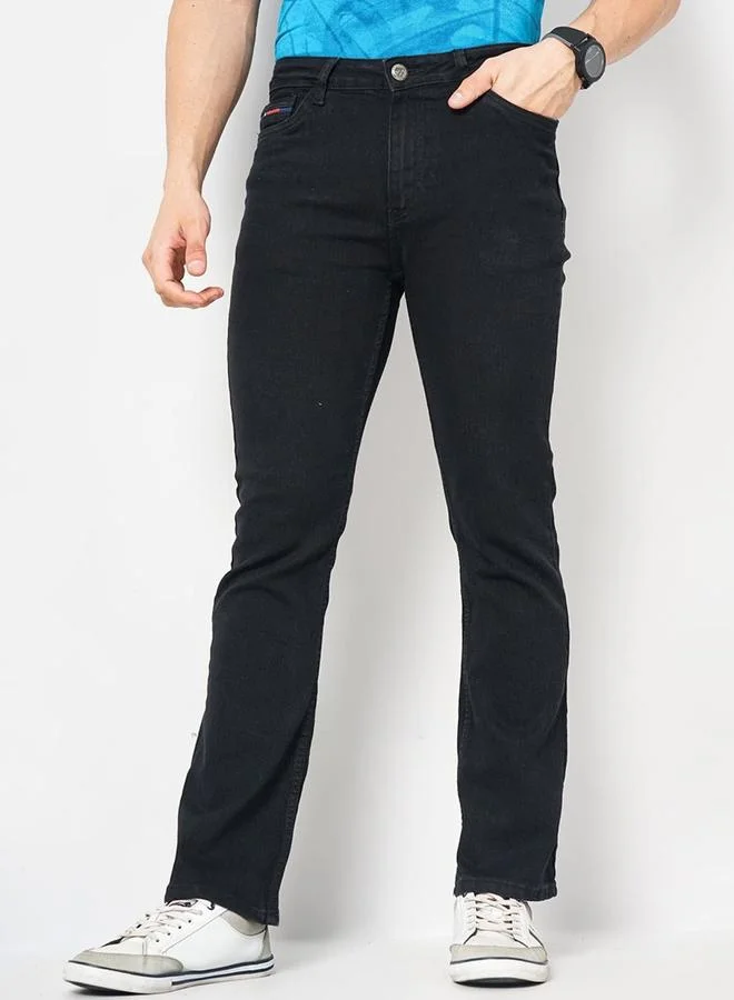 The Indian Garage Co The Indian Garage Co Men Black Mid Rise Regular Fit Jeans