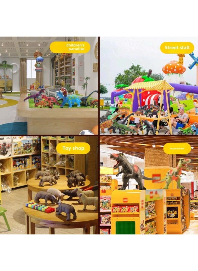 Generic - Simulation Soft Rubber Large Dinosaur Model Toy Sound Children Boy Vinyl Tyrannosaurus Pterosaurus Triceratops Wholesale-Color:[C60] Raptor-Specifications:Single Cry + Light - Image 1