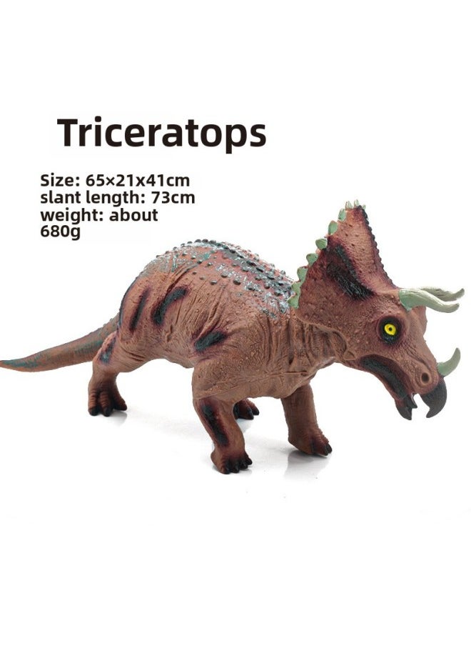 Generic - Simulation Soft Rubber Large Dinosaur Model Toy Sound Children Boy Vinyl Tyrannosaurus Pterosaurus Triceratops Wholesale-Color:[C60] Raptor-Specifications:Single Cry + Light - Image 1