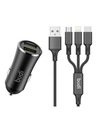 Budi Fast Car Charger with 3 in 1 Cable Micro USB Lightning USB-C 12W 2.4A - pzsku/Z70A804BC30CF3DFB18A5Z/45/_/1697459130/78c7eff7-9d09-4a2b-b2bb-226313f4e93d