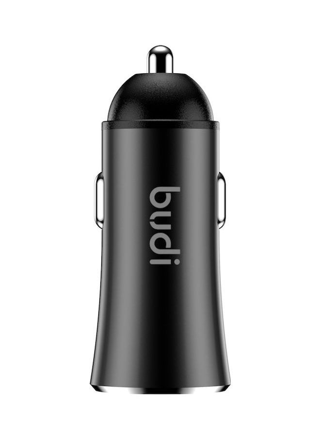 Budi Fast Car Charger with 3 in 1 Cable Micro USB Lightning USB-C 12W 2.4A