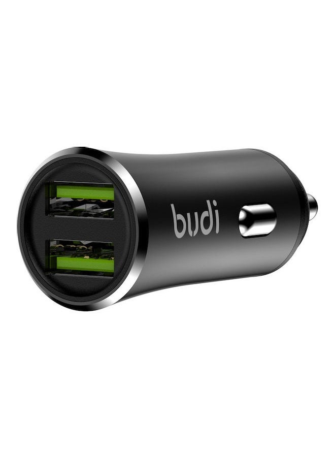 Budi Fast Car Charger with 3 in 1 Cable Micro USB Lightning USB-C 12W 2.4A
