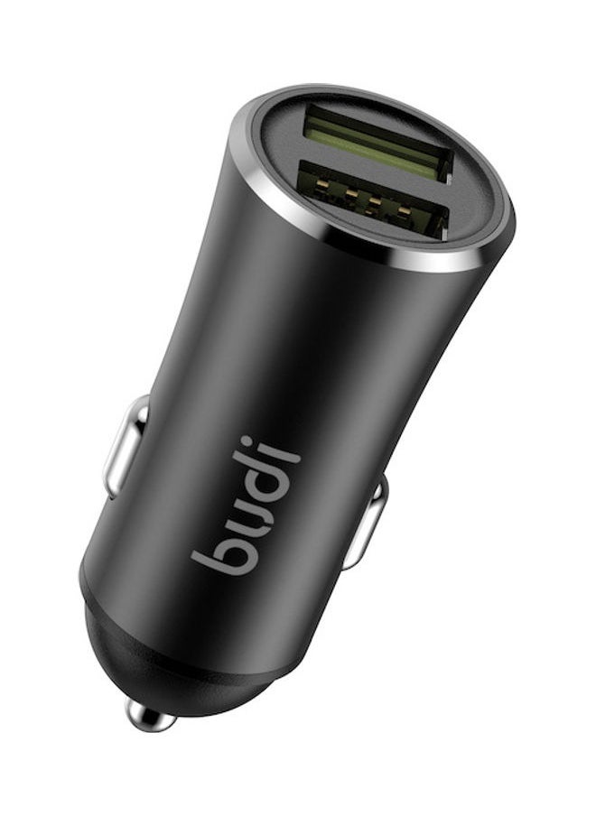 Budi Fast Car Charger with 3 in 1 Cable Micro USB Lightning USB-C 12W 2.4A