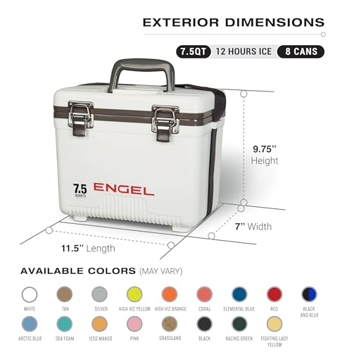 Engel UC7 7.5qt Leak-Proof, Air Tight, Drybox Cooler and Small Hard Shell Lunchbox for Men and Women in White - Image 2