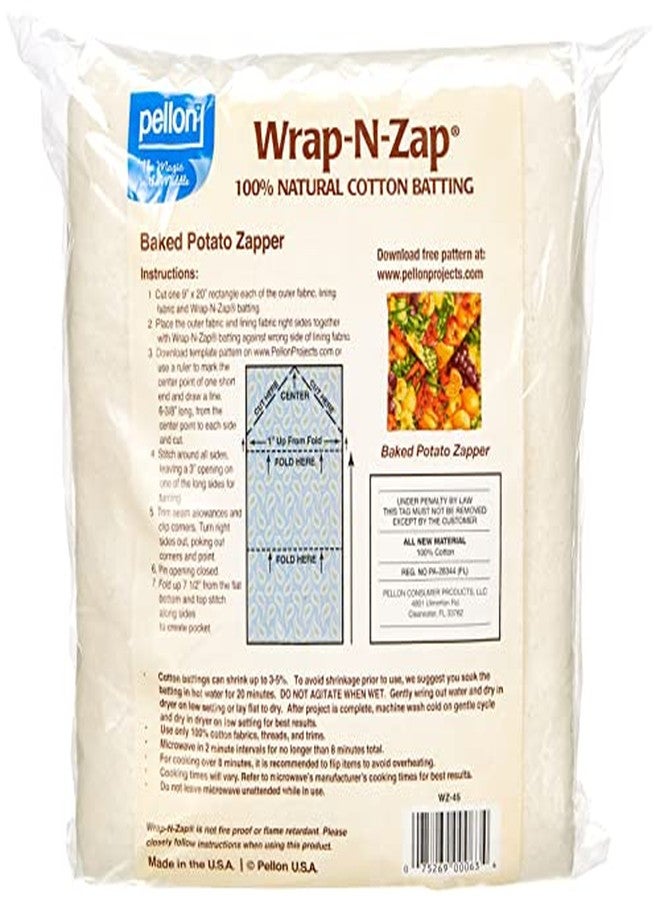 Pellon WZ-45, Natural Wrap-N-Zap Cotton Quilt Batting, 45 by 36-Inch, 1 Pack - Image 3