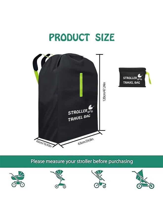 MVAQKLM  Stroller Travel Bag, Portable Pram Bag for Airplane, Car Seat Travel Bag, Large Pushchair Cover with Shoulder Strap, Waterproof Gate Check Bag for Infant Strollers - Image 3