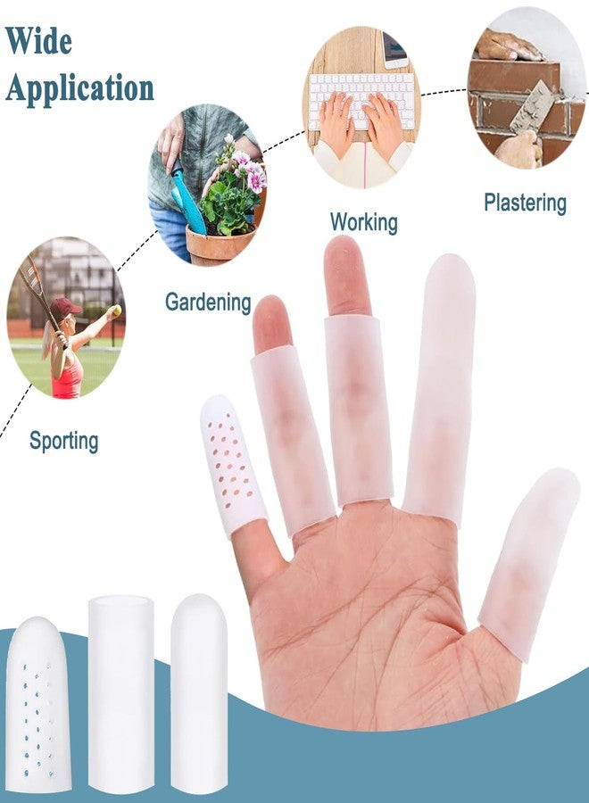 ADULLPONY Silicone Finger Cots - Soft Gel Fingertip Protector 24 PCS Thumb Sleeve Covers for Cracked Finger, Arthritis, Eczema - Image 4