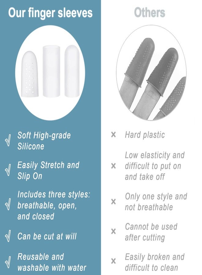 ADULLPONY Silicone Finger Cots - Soft Gel Fingertip Protector 24 PCS Thumb Sleeve Covers for Cracked Finger, Arthritis, Eczema - Image 5