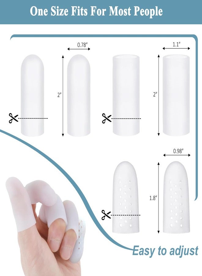 ADULLPONY Silicone Finger Cots - Soft Gel Fingertip Protector 24 PCS Thumb Sleeve Covers for Cracked Finger, Arthritis, Eczema - Image 2