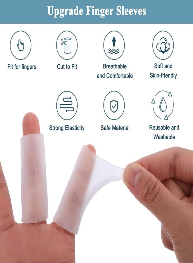 ADULLPONY Silicone Finger Cots - Soft Gel Fingertip Protector 24 PCS Thumb Sleeve Covers for Cracked Finger, Arthritis, Eczema - Image 3