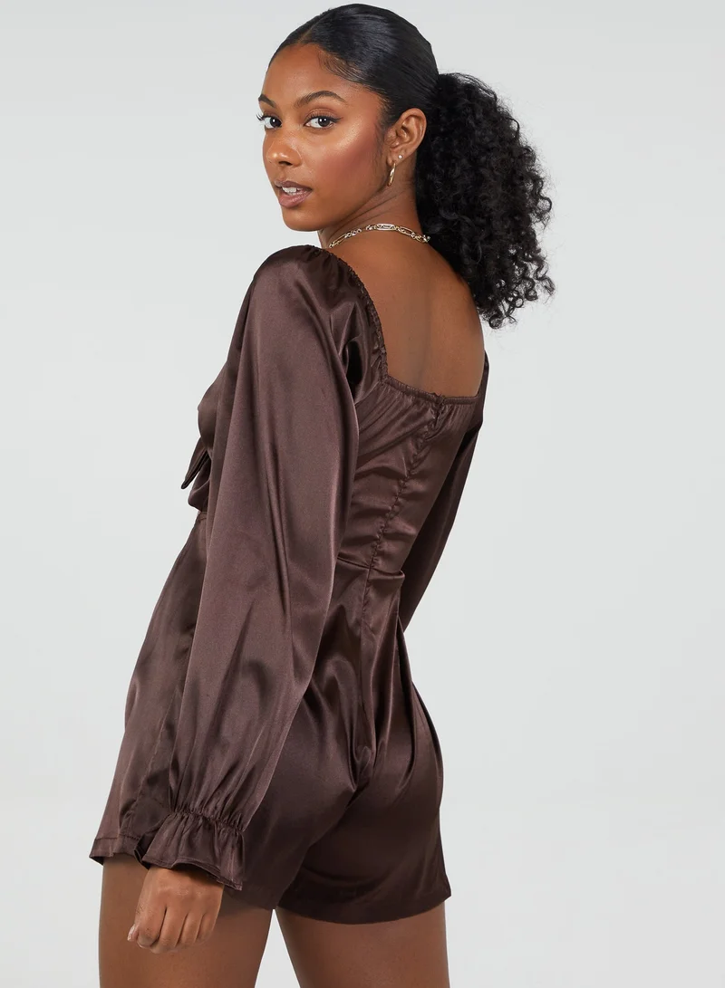 Pink Vanilla Tie Front Playsuit