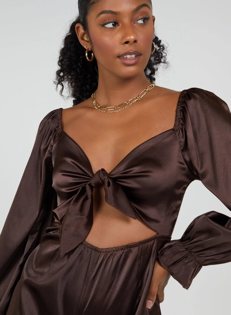 Pink Vanilla  Tie Front Playsuit for Women | Best Price UAE