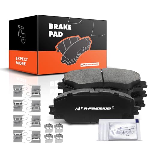 A-Premium Front Ceramic Disc Brake Pads Set Compatible with Select Toyota, Lexus, Scion and Pontiac Models - Corolla, Matrix, Prius V, RAV4, HS250h, xD, xB, Vibe, with Hardware, 4 Pcs - Image 1