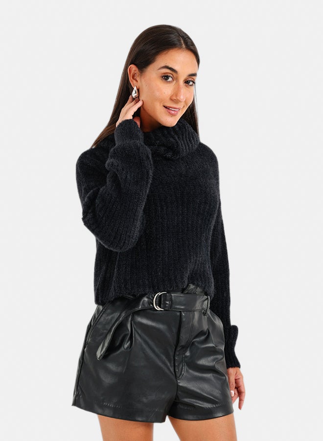 Carina Cropped Cowl Neck Pullover - Image 3