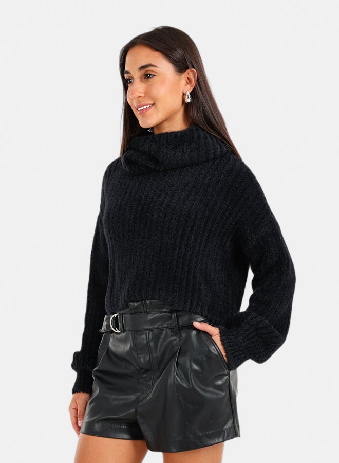 Carina Cropped Cowl Neck Pullover - Image 2