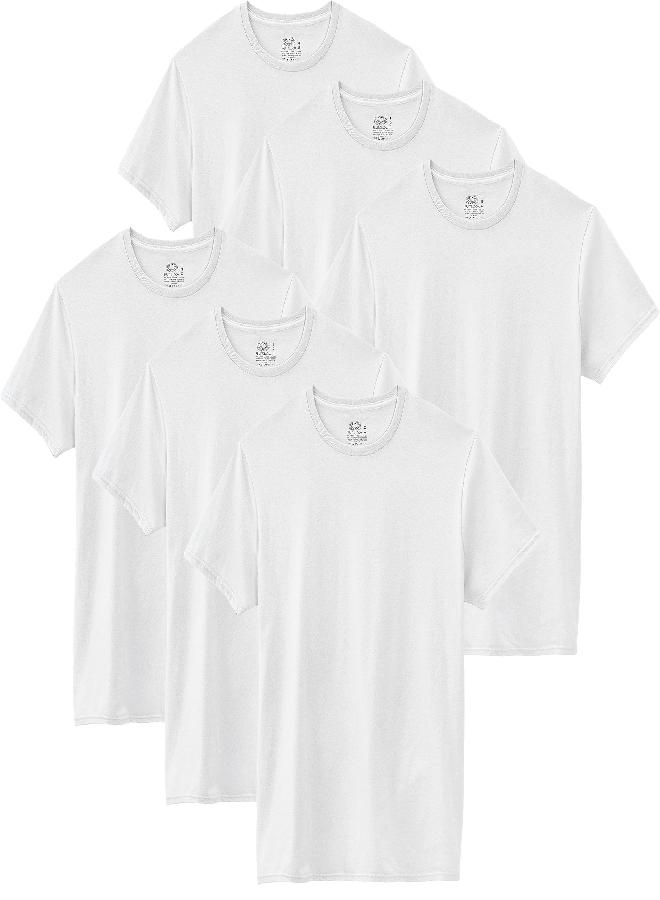 FRUIT OF THE LOOM Fruit of the Loom mens Stay Tucked Crew T-shirt Underwear, Classic Fit - White 6 Pack, XX-Large US , White  - Image 2