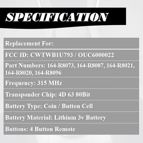 MechanMagic Key Fob Replacement Fits for CWTWB1U793 Ford Explorer 2001-2015 Mustang 2005-2014 Expedition 2003-2017 Edge Focus Lincoln Mercury Sable 2000-2009 Mazda Keyless Entry Remote 2 Sets - Image 5