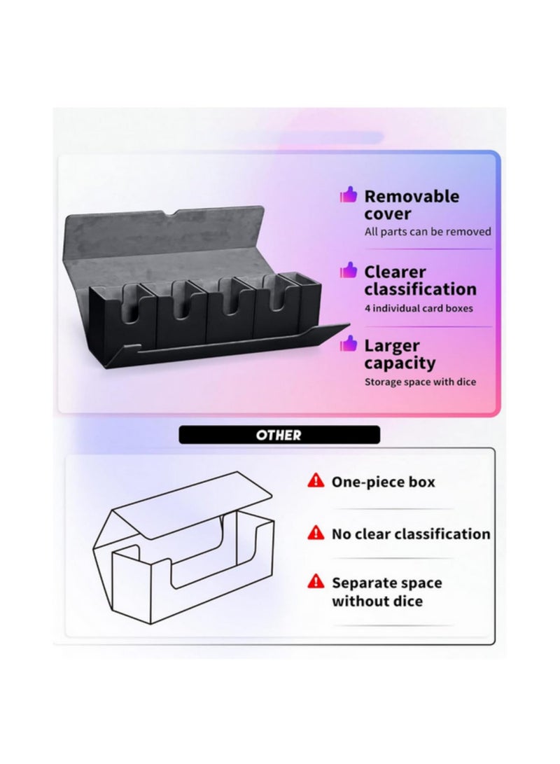 1PCS 5 in 1 Card Deck Case Holds 900+ Unsleeved Storage Box with Dice Tray for MTG Yugioh Strong Magnet Organizer for Magic Commander TCG CCG Sports Cards - Image 4