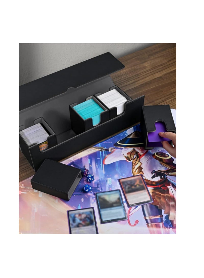 1PCS 5 in 1 Card Deck Case Holds 900+ Unsleeved Storage Box with Dice Tray for MTG Yugioh Strong Magnet Organizer for Magic Commander TCG CCG Sports Cards - Image 5