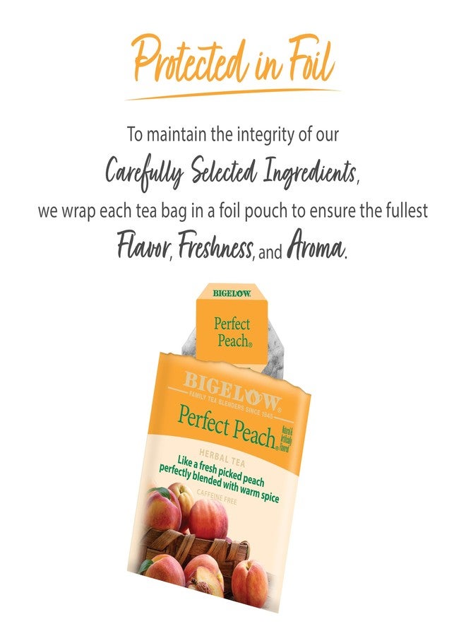 Bigelow Tea Perfect Peach Herbal Tea Bags, Caffeine Free, 20 Count, Pack of 6 - Image 4