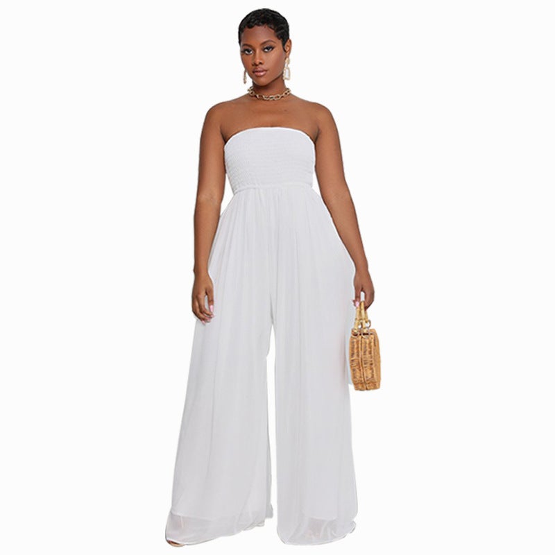 2024 Elegant Blue Chiffon Jumpsuit for Women Black - Image 5