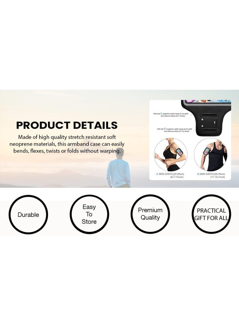 Muzz Elastic Mobile Phone Armband, Running Holder with Card Slot, up to 7 Inches - Image 4