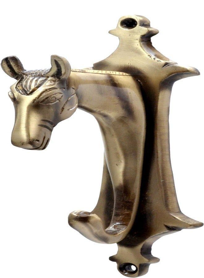Two Moustaches Horse Head Design Brass Key Holder, Antique Brown - Image 1