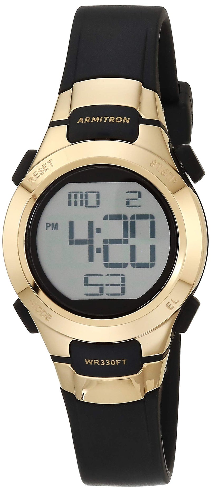 Armitron Sport Women's Quartz Sport Watch with Resin Strap, Black, 12 (Model: 45/7012GBK) - Image 1