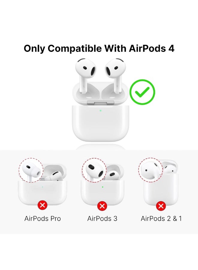 أركس غطاء حماية لسماعات AirPods 4 مع سلسلة مفاتيح، تصميم مدرع مطور مقاوم للصدمات بغطاء صلب من TPU (مع إضاءة LED أمامية مرئية) – أحمر - Image 2