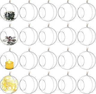 Blulu Blulu 24 Pcs Air Plant Holder Clear Hanging Candle Holder Acrylic Led Tea Light Holder Tealight Candle Holder Round - Image 1