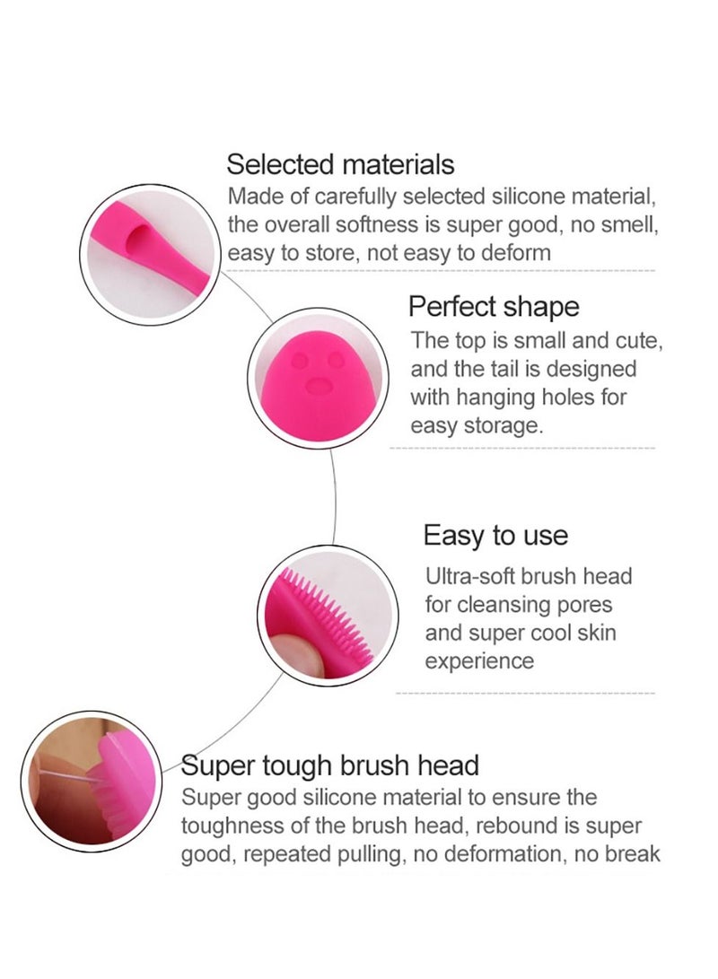 فرشاة إصبع لتنظيف الوجه من السيليكون الناعم - بينك فاتح - Image 2