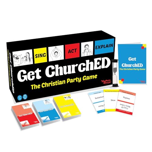 Kulture Games Get ChurchED The Christian Party Game Christian Gifts Cards Bible Trivia Game Charades Games Family Youth Groups Bible Quiz Sing ActCharades Explain - Image 1
