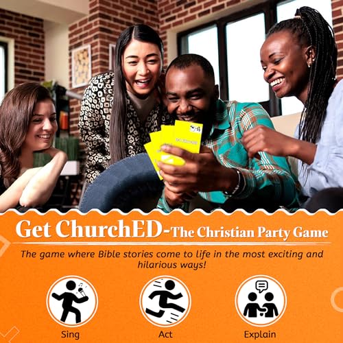 Kulture Games Get ChurchED The Christian Party Game Christian Gifts Cards Bible Trivia Game Charades Games Family Youth Groups Bible Quiz Sing ActCharades Explain - Image 5