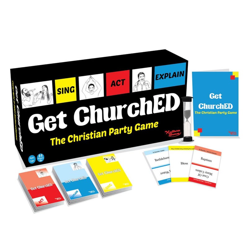 Kulture Games Get ChurchED The Christian Party Game Christian Gifts Cards Bible Trivia Game Charades Games Family Youth Groups Bible Quiz Sing ActCharades Explain - Image 4