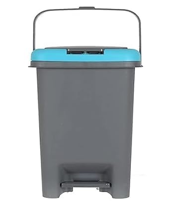 HARIVAN 10 Ltr ABS Plastic PressTop StepOn Push n Pedal Dustbin 2 Way Open Dustbin For Home Kitchen Office Bathroom Garbage Multicolor - Image 1
