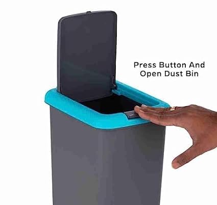HARIVAN 10 Ltr ABS Plastic PressTop StepOn Push n Pedal Dustbin 2 Way Open Dustbin For Home Kitchen Office Bathroom Garbage Multicolor - Image 3