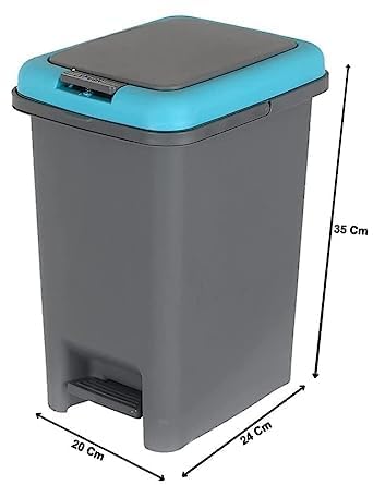 HARIVAN 10 Ltr ABS Plastic PressTop StepOn Push n Pedal Dustbin 2 Way Open Dustbin For Home Kitchen Office Bathroom Garbage Multicolor - Image 2