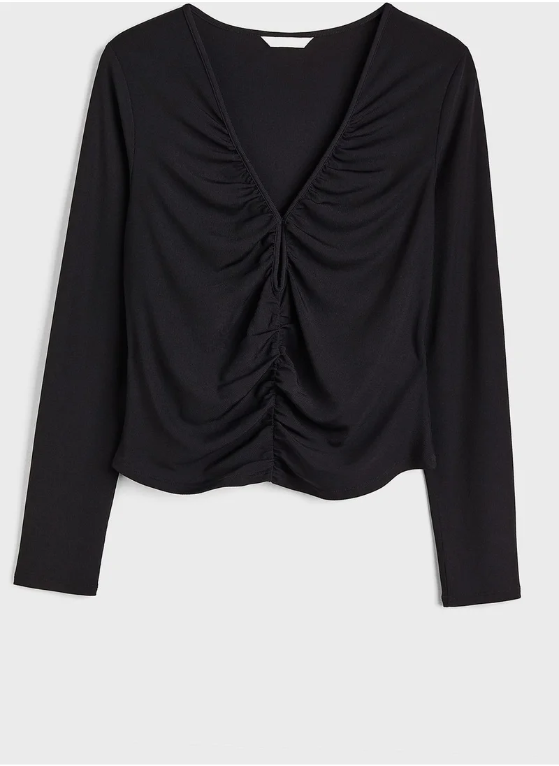 H&M Cut Out Ruched Top