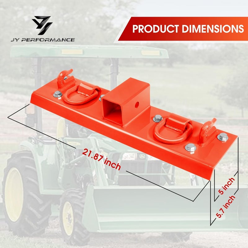JY PERFORMANCE Tractor Grab Hooks for Kubota Tractors - Heavy Duty Bolt-On Bucket Hooks, Orange - Image 4