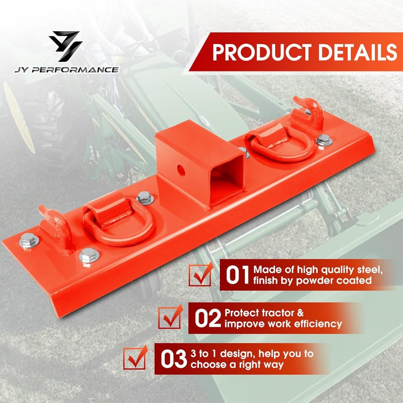 JY PERFORMANCE Tractor Grab Hooks for Kubota Tractors - Heavy Duty Bolt-On Bucket Hooks, Orange - Image 3