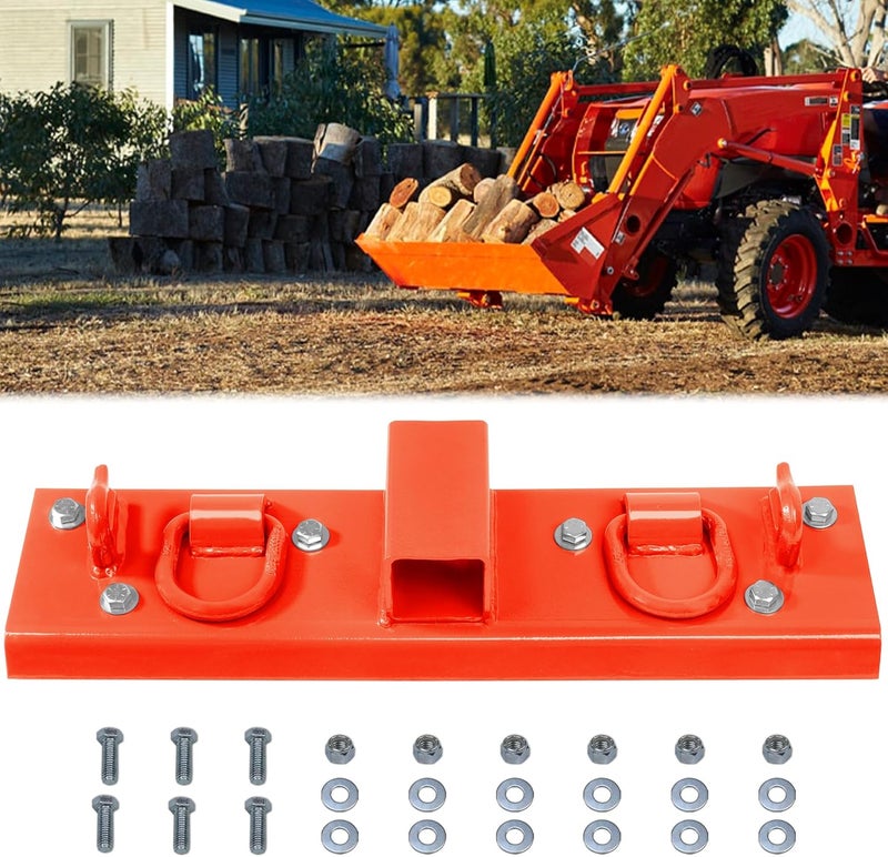 JY PERFORMANCE Tractor Grab Hooks for Kubota Tractors - Heavy Duty Bolt-On Bucket Hooks, Orange - Image 1