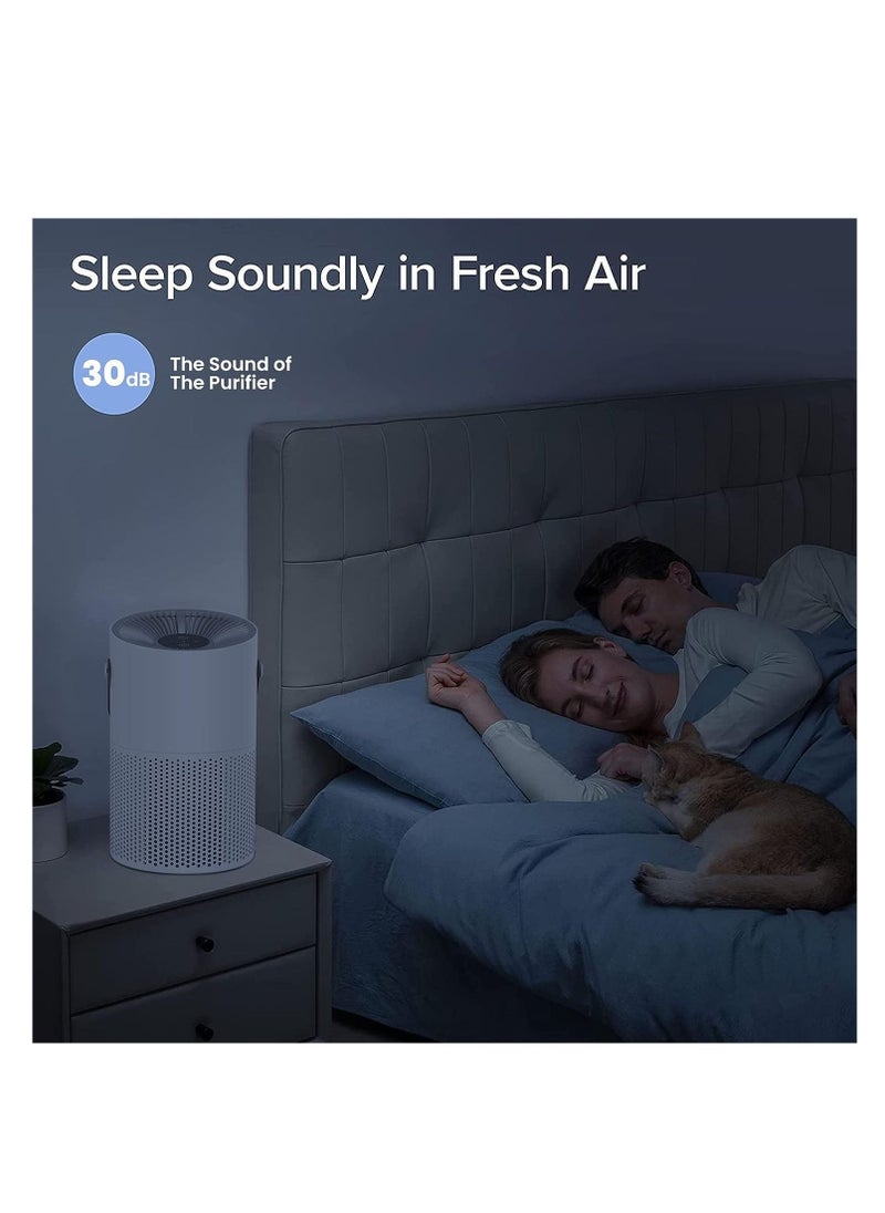 HUIQUAN - Air Purifier USB 360° Air Filter Cleaner with 3 Speed Remove 99.97% Dust Pollen Pet Dander Hair Smell Purifies Max up to 71m²/H for Bedroom Home Office - Image 1