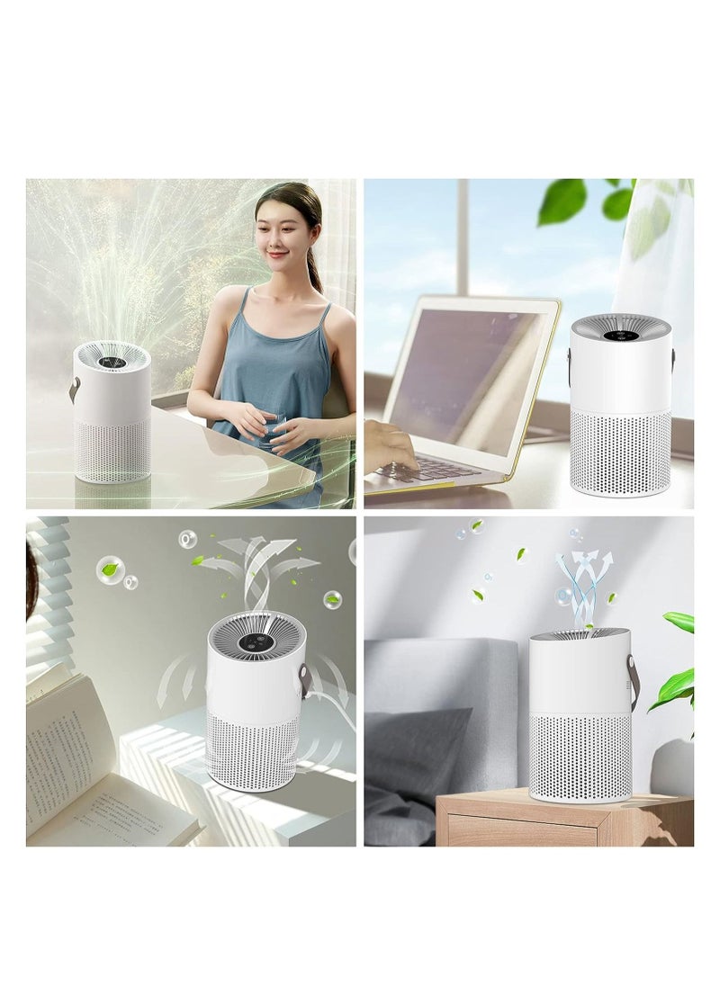 HUIQUAN - Air Purifier USB 360° Air Filter Cleaner with 3 Speed Remove 99.97% Dust Pollen Pet Dander Hair Smell Purifies Max up to 71m²/H for Bedroom Home Office - Image 1