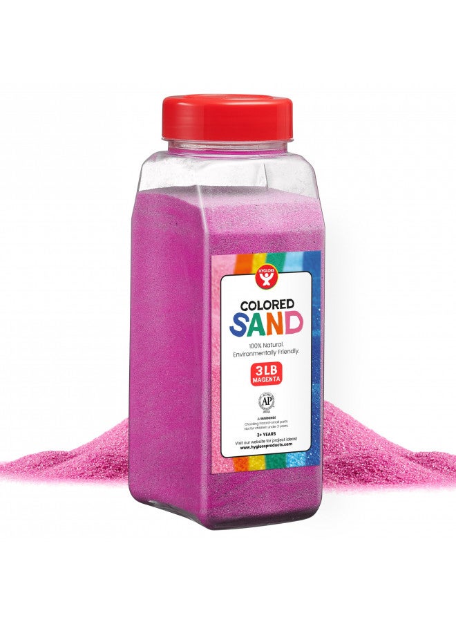 Hygloss Products Colored Play Sand - Assorted Colorful Craft Art Bucket O' Sand, Magenta, 3 lb - Image 1