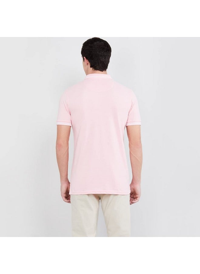 Max Max Men's Half Sleeves Slim Fit Solid Polo (PINK_M)  - Image 5
