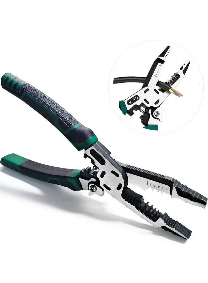 10-in-1 Wire Stripper Tool, Wire Crimping Tool, C-RV Multifunctional Needle Nose Pliers, Wire Cutter, 9in Combination Plier, Wiring Tools and Multi-Function Hand Tool - Image 2