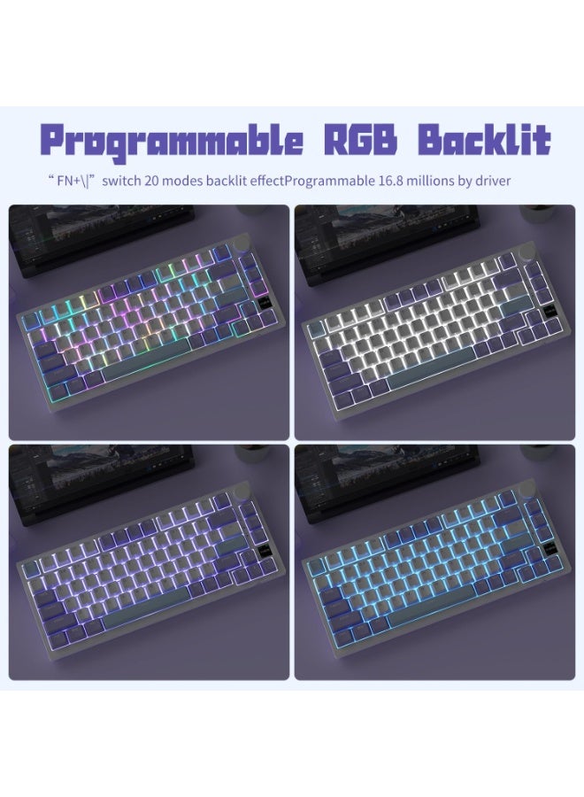 A-jazz AK820 Pro 75% Wireless Mechanical Keyboard with TFT Smart Display&Knob, Gasket-Mounted Gaming Keyboard,Bluetooth/2.4GHz/USB-C Wired - Image 5