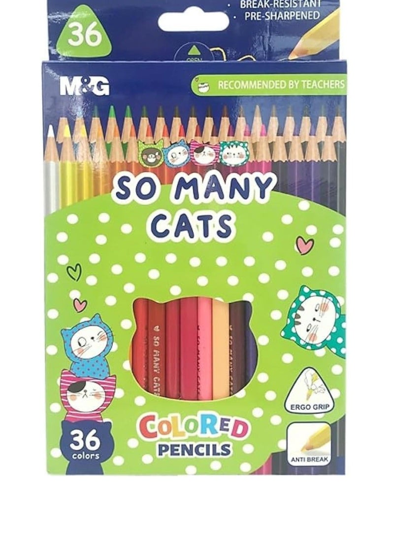 M&G Chenguang-So many cats triangular colored pencil Set Of 36 colors - Image 2