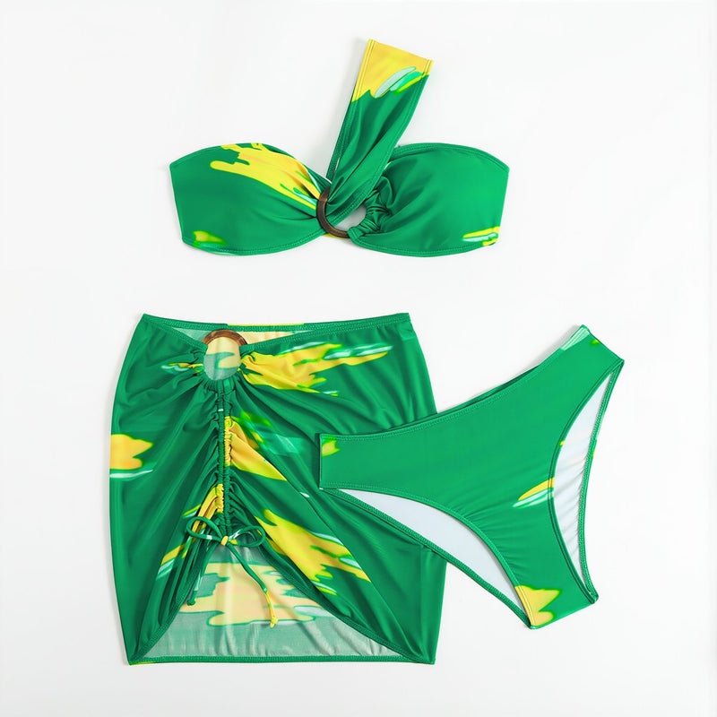 3 Piece No Slip Bikini Set Secure Support No Shift During Water Sports Pink Blue S - Image 1